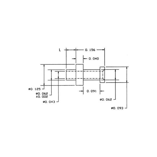 Concord Electronics COMM NON-INS THRU- TURRET TERM, 0.240" L, 0.0, 10-302-2-01-500 10-302-2-01